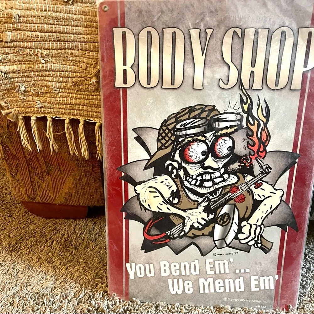 NEW Body Shop Metal Sign